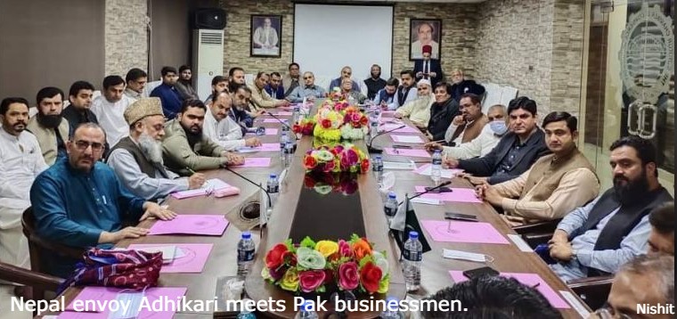 Nepal envoy meets Pakistani businessmen, pays homage at Sadhu Belo temple